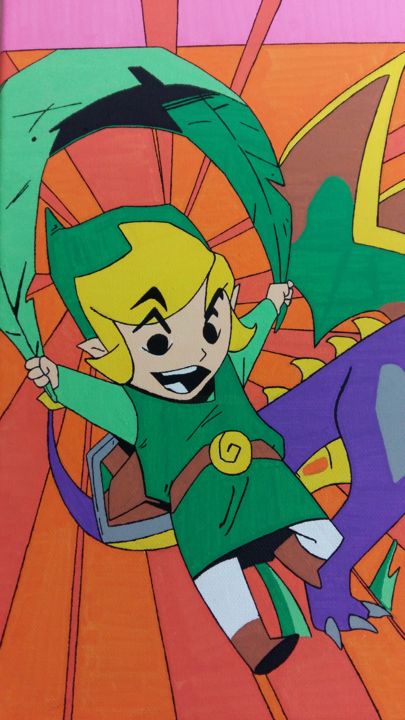 Pittura intitolato "Toon Link/Spyro the…" da Xavier Nowakowski, Opera d'arte originale, Altro