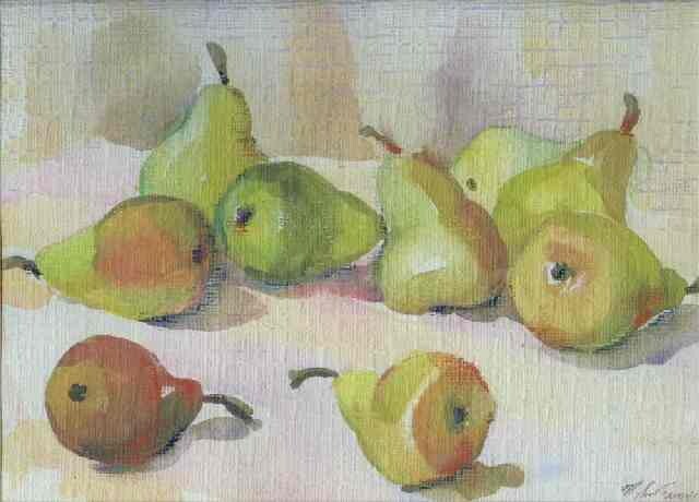 Malarstwo zatytułowany „Pears” autorstwa Unknown Artist, Oryginalna praca, Olej