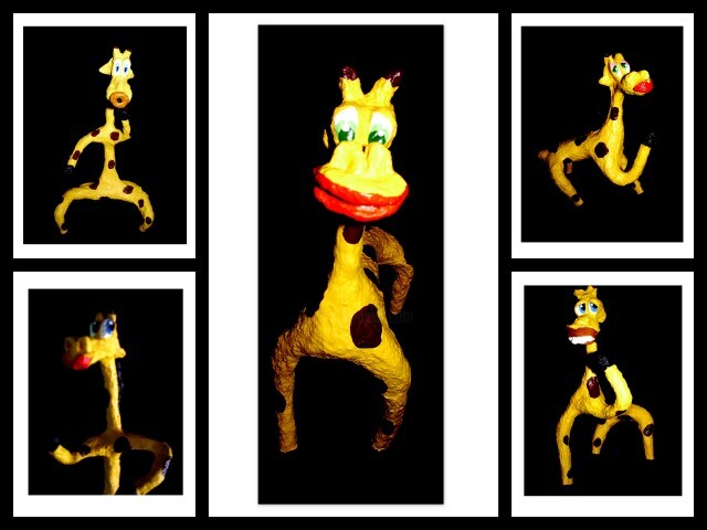 Escultura titulada "girafas" por Unknown Artist, Obra de arte original
