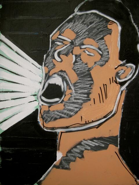 Peinture intitulée "Shouting Person" par Unknown Artist, Œuvre d'art originale