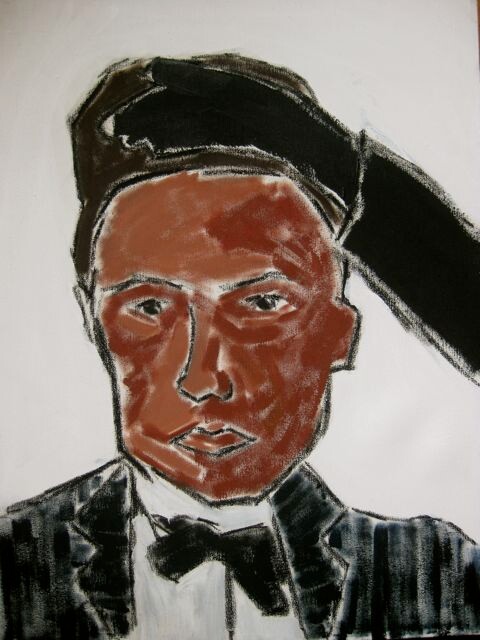 Painting titled "Man wearing bowtie" by Unknown Artist, Original Artwork