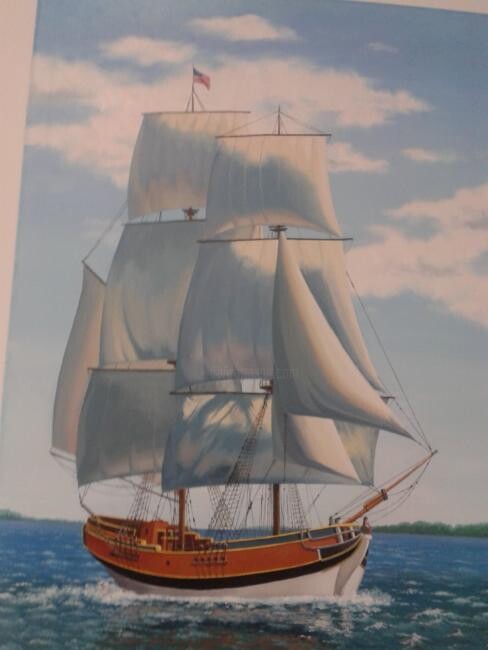 Painting titled "Lady Washington"" by Unknown Artist, Original Artwork, Oil