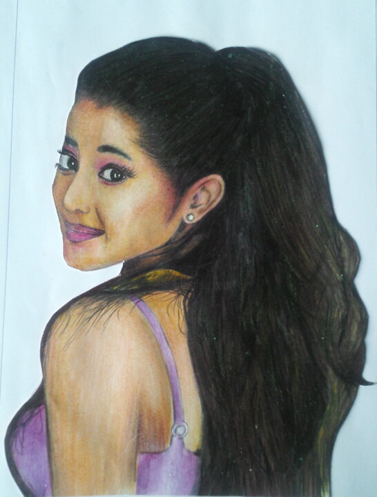 Desenho intitulada "Dibujo Ariana Grande" por Unknown Artist, Obras de arte originais, Lápis