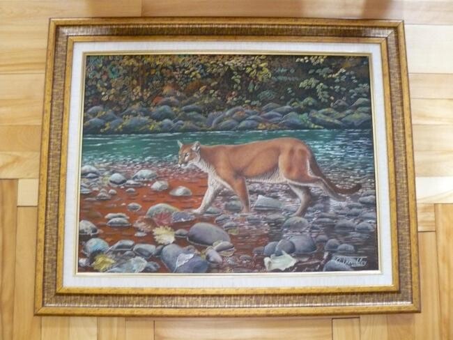 Peinture intitulée "Cougar errant" par Unknown Artist, Œuvre d'art originale