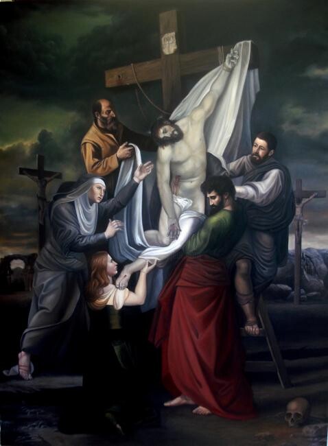 Pittura intitolato "Religious Oil in Ca…" da Unknown Artist, Opera d'arte originale