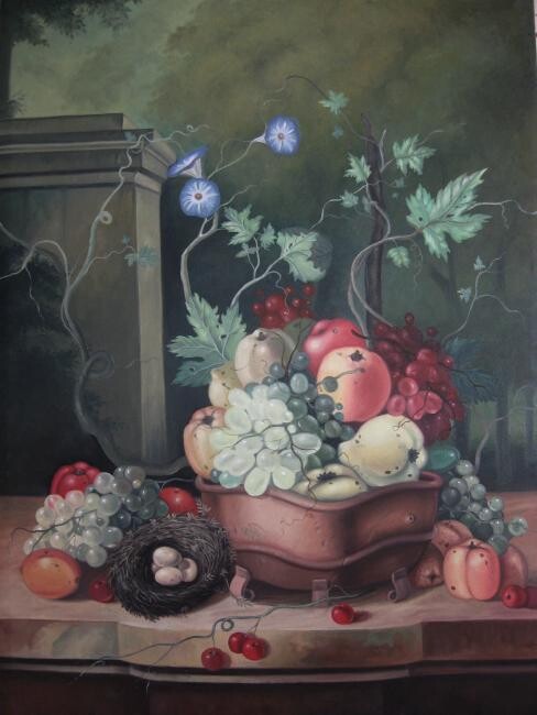 Schilderij getiteld "Fruits Themes" door Unknown Artist, Origineel Kunstwerk