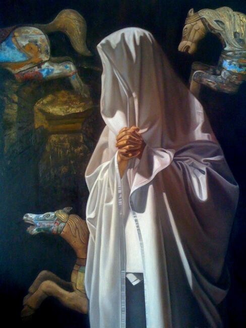 Schilderij getiteld "Religious Oil in Ca…" door Unknown Artist, Origineel Kunstwerk