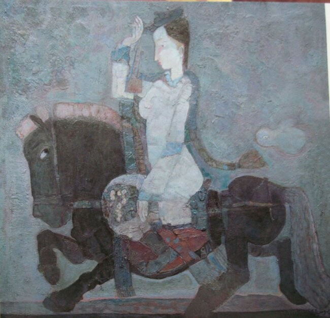 Pintura titulada "青-韵" por Unknown Artist, Obra de arte original