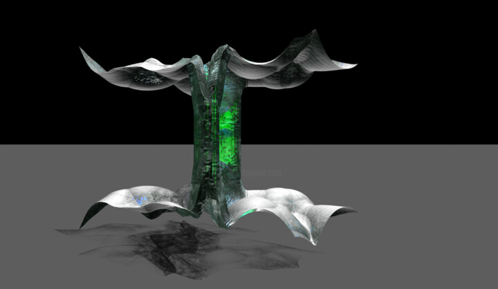 Digitale Kunst mit dem Titel "gods-of-green-archi…" von Unknown Artist, Original-Kunstwerk, 3D Modellierung