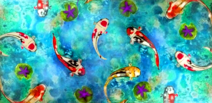 Painting titled "ZONA KOI" by Unknown Artist, Original Artwork, Acrylic