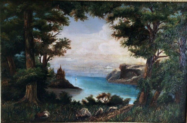 Malarstwo zatytułowany „Tableau Ancien Pays…” autorstwa Unknown Artist, Oryginalna praca, Olej