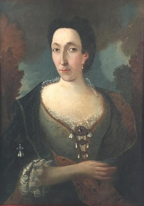 Painting titled "Portrait en buste d…" by Unknown Artist, Original Artwork, Oil Mounted on Wood Stretcher frame
