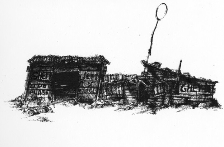 Drawing titled "Mada - ghetto de pl…" by Unknown Artist, Original Artwork, Ink