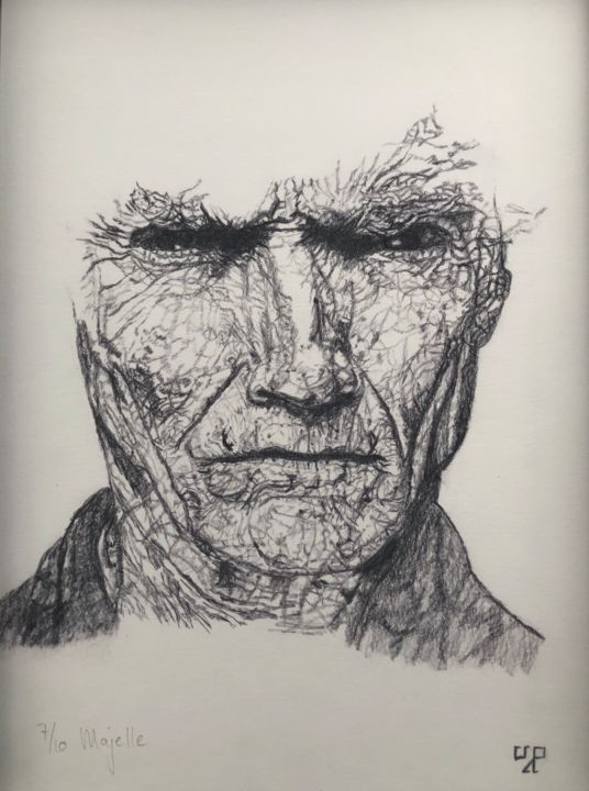 Ζωγραφική με τίτλο "Clint Eastwood's Wr…" από Upper Playground, Αυθεντικά έργα τέχνης, Λιθογραφία
