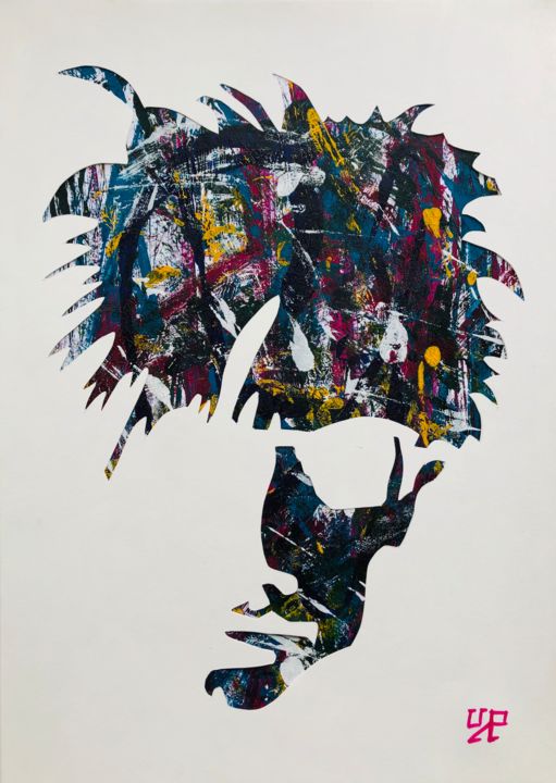 Ζωγραφική με τίτλο "Warhol in deep" από Upper Playground, Αυθεντικά έργα τέχνης, Ακρυλικό