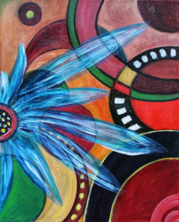 Pintura titulada "Цветочные поля" por Iryna Budai, Obra de arte original, Oleo