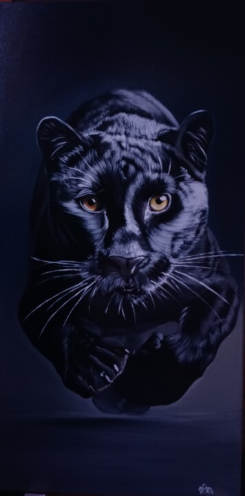 Malarstwo zatytułowany „Пантера” autorstwa Юра Рязанцев, Oryginalna praca, Akryl