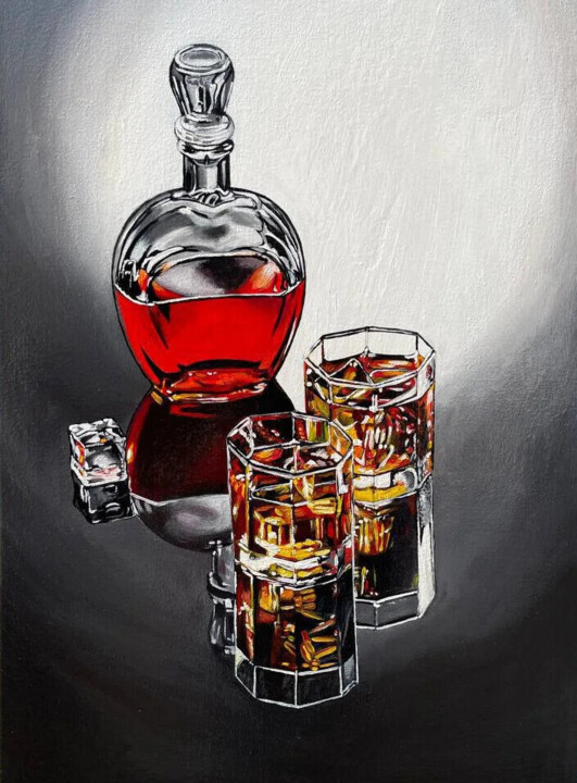 Pintura titulada "Виски" por Iura Riazantsev, Obra de arte original, Acrílico