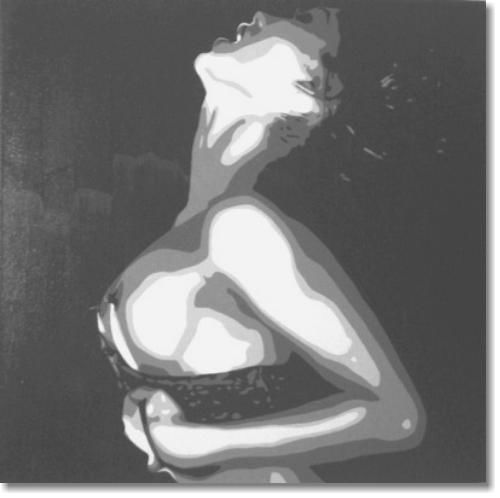 Peinture intitulée "Black Lady-X iii" par Elaine Gosling, Œuvre d'art originale, Huile
