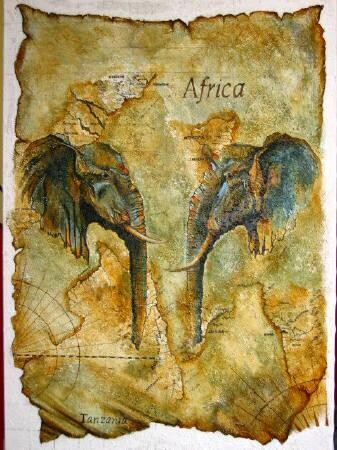 Peinture intitulée "Africa" par Urban Nature, Œuvre d'art originale, Huile