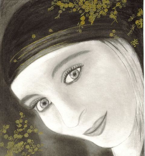 Drawing titled "Julie zenatti" by Charly Florandeau, Original Artwork