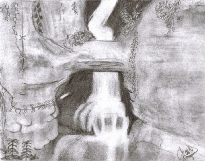 Dessin intitulée "Cascades" par Charly Florandeau, Œuvre d'art originale, Autre