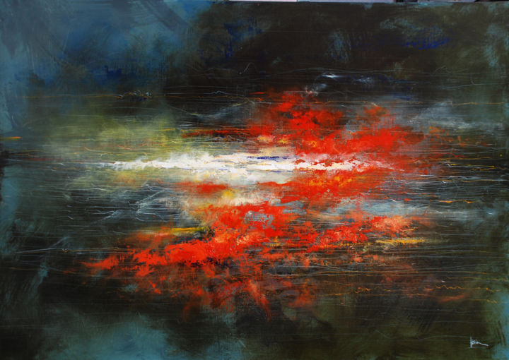 Pintura intitulada "Abstraction #52" por Christian Hevin, Obras de arte originais