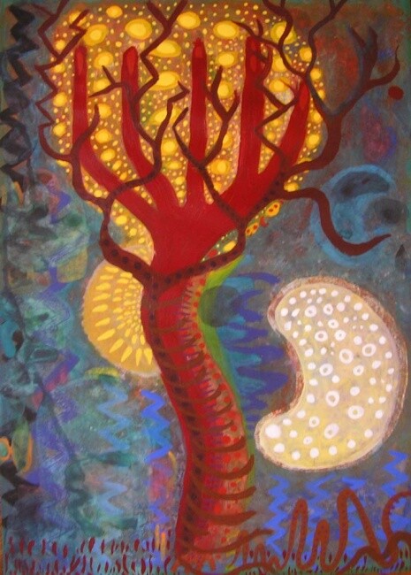 Pintura intitulada "les racines du ciel" por Uriel Vallois, Obras de arte originais