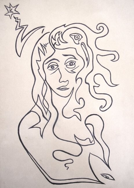 Drawing titled "muse" by Uriel Vallois, Original Artwork