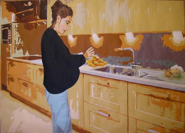 Peinture intitulée "cuisine" par Uriel Vallois, Œuvre d'art originale