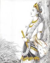 Dessin intitulée "Krishna 05" par Shashika Chowdhary, Œuvre d'art originale