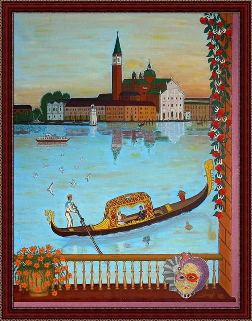 Painting titled "Venecy, Italy. Вене…" by Alexandr Urnev, Original Artwork, Oil