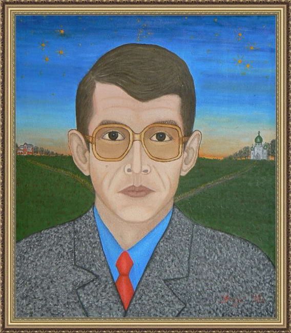 Painting titled "Автопортрет." by Alexandr Urnev, Original Artwork, Oil