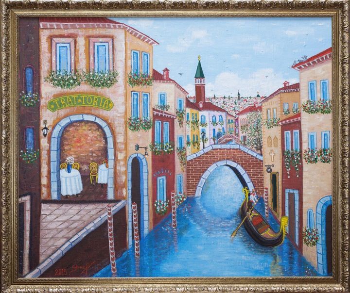 Картина под названием "Венеция" - Alexandr Urnev, Подлинное произведение искусства, Масло