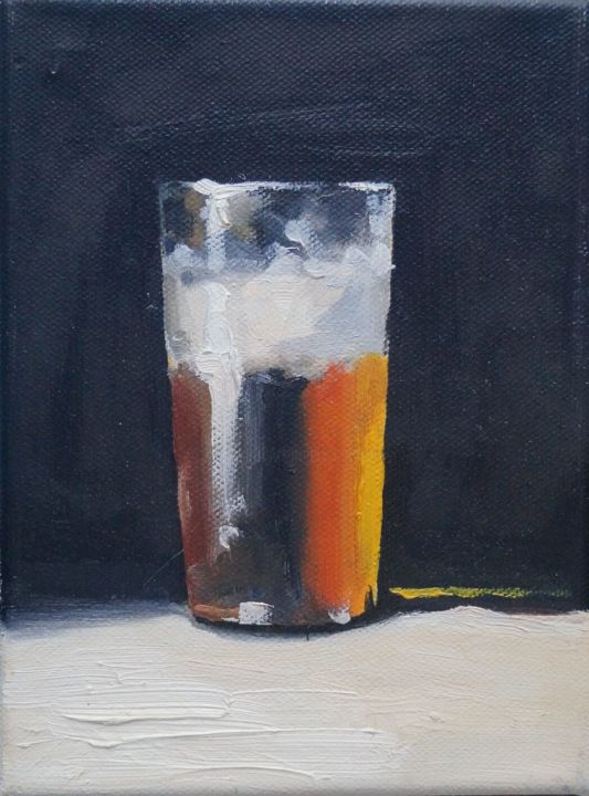 Painting titled "Стакан" by Maria Ursatiev-Verdes (URSATIEV.M), Original Art, Oil