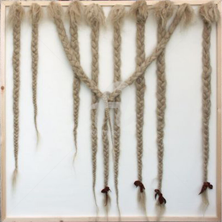 Γλυπτική με τίτλο "braids-in-love" από Ursula Daeppen (La Orsa), Αυθεντικά έργα τέχνης, Ξύλο