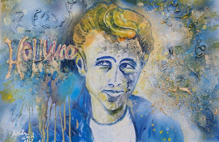 Pintura intitulada "James Dean" por Ursula Gnech, Obras de arte originais, Acrílico