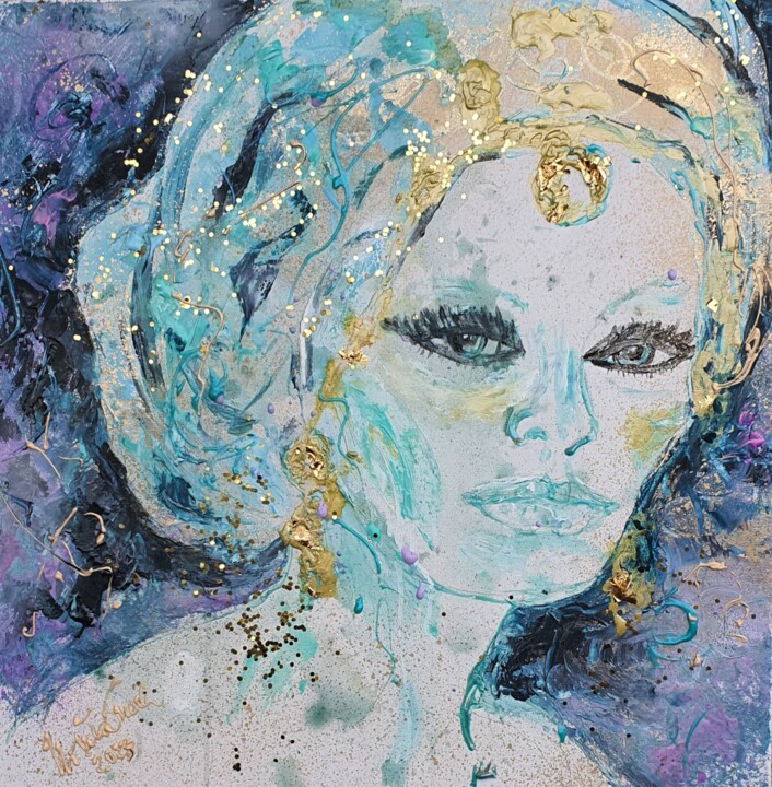 Painting titled "Diva" by Ursula Gnech, Original Artwork, Acrylic