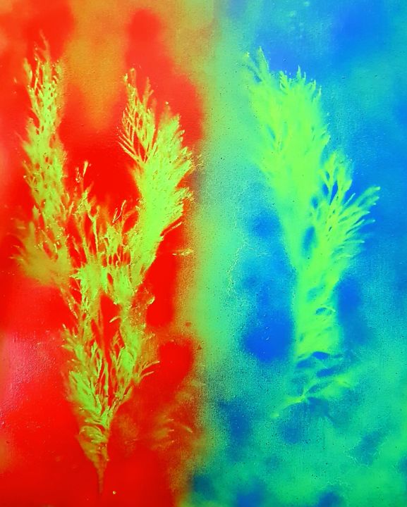 Painting titled "Arborvitae" by Ursula Knorr, Original Artwork, Spray paint