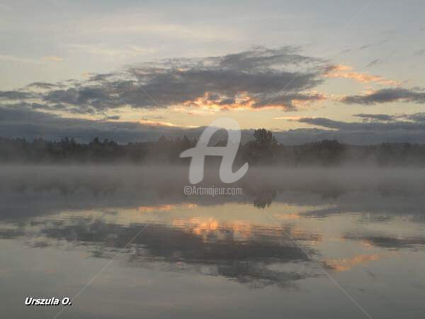 Fotografia zatytułowany „Jezioro pastelowe” autorstwa Urszula Elżbieta Owsiana (qulia), Oryginalna praca, Fotografia cyfrowa