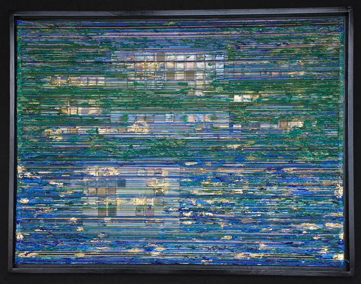 Collages intitulée "A View of The Bay" par Eric Goldstein, Œuvre d'art originale, Collages Monté sur Panneau de bois