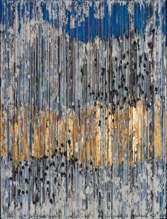 Collages getiteld "Squamish Light" door Eric Goldstein, Origineel Kunstwerk, Collages Gemonteerd op Frame voor houten branca…