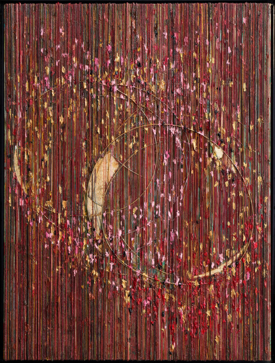 Collages titulada "Remnants of Summer" por Eric Goldstein, Obra de arte original, Collages Montado en Panel de madera