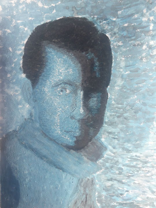 Картина под названием "Unknown Portrait" - Yashar Usmanov, Подлинное произведение искусства
