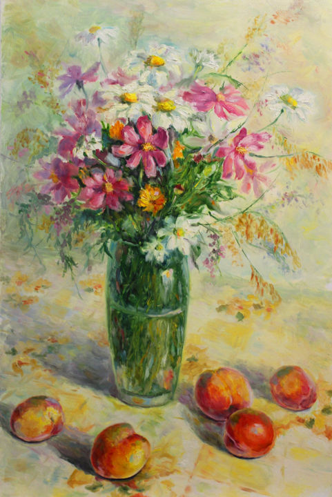 Painting titled "flowers" by Ruslan Prus, Original Artwork