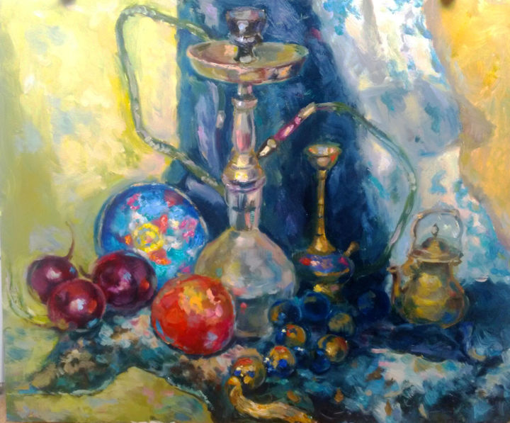 Painting titled "Hookahs and pomegra…" by Ruslan Prus, Original Artwork