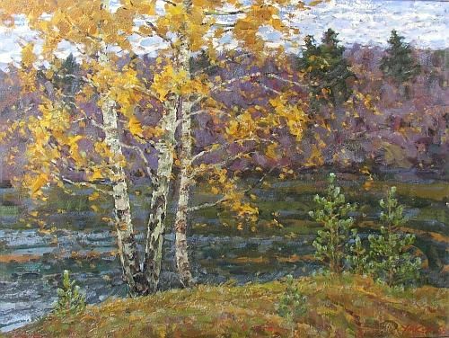 Картина под названием ""Falling Leaves"" - Mihail Utkin, Подлинное произведение искусства,