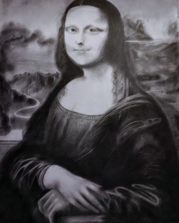 Σχέδιο με τίτλο "Mona Lisa" από Uvindu Joshep, Αυθεντικά έργα τέχνης, Γραφίτης