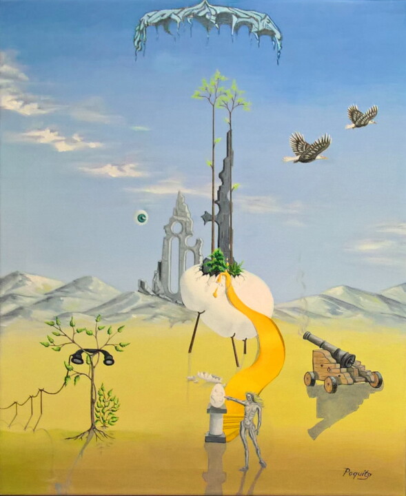 Painting titled "„¡Naturaleza y muer…" by Uwe Bongardt, Original Artwork, Oil
