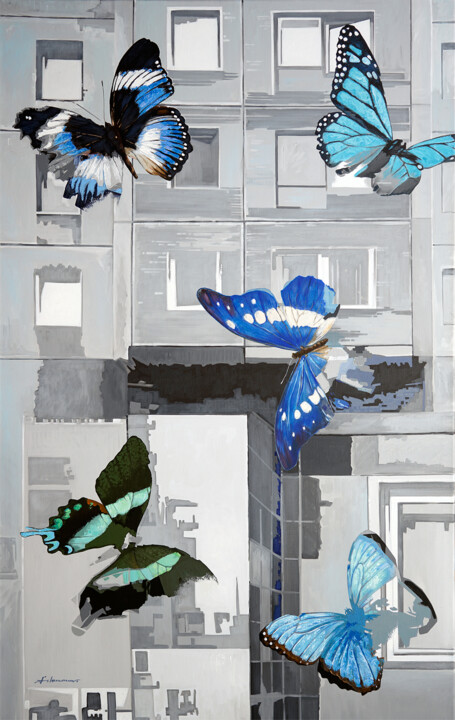 Pittura intitolato "Lepidoptera | Origi…" da Uwe Fehrmann, Opera d'arte originale, Acrilico